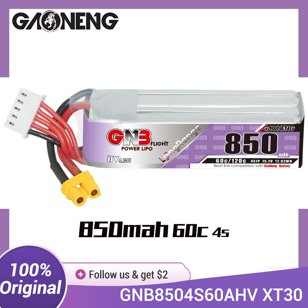 Drone Battery Li-Ion - Akumulator LiPo GAONENG GNB 850mAh 4S