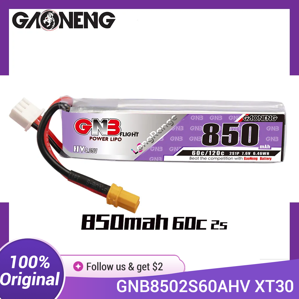 Drone Battery Li-Ion - Akumulator LiPo GAONENG GNB 850mAh 2S